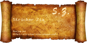 Stricker Zia névjegykártya